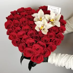 B&BA HEART ROSES X ORCHIDS
